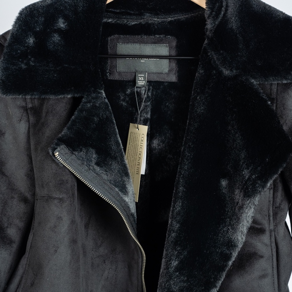 Banana Republic Cropped Faux Suede and Faux Fur Jacket NWT - Picture 3 of 4